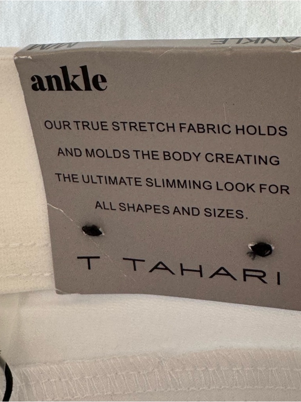 NWT $98 T Tahari True Stretch Ankle High Rise Bright White Summer Pants Medium - Picture 2 of 9